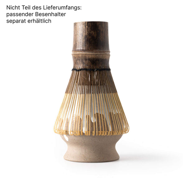 Matcha-Besen, dunkler Bambus, 120 Borsten für feinen Schaum